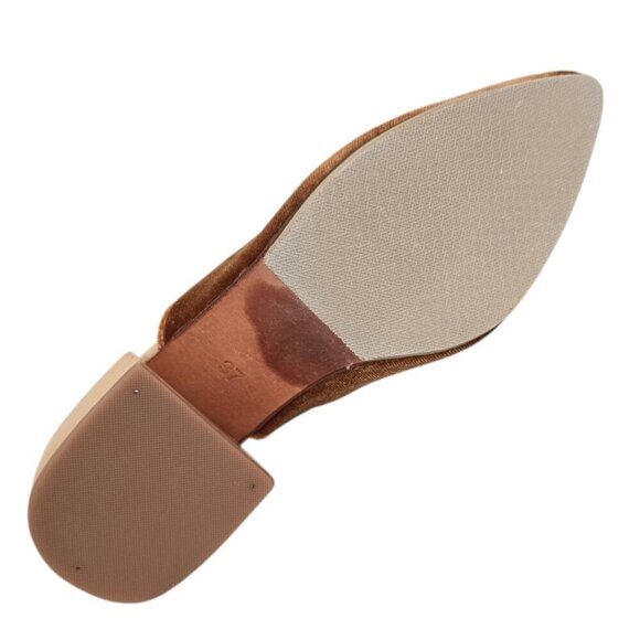 James Smith Velvet Le Point Pointed Toe Mules in Marigold Sz 37 (6) - Picture 6 of 8